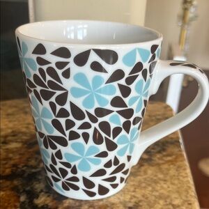 Jonathan Adler For Barnes & Noble Blue Flower 70s Vibe Coffee Mug